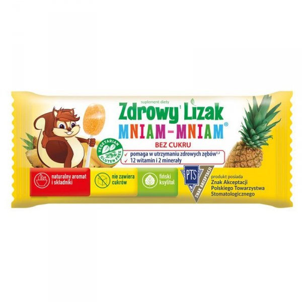 Zdrowy Lizak Mniam-Mniam o smaku ananasowym Starpharma, 6g (płaski)