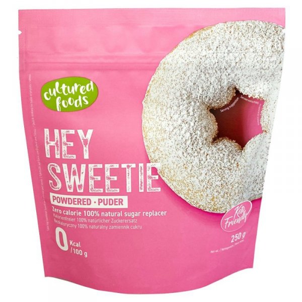 Hey Sweetie w pudrze - naturalny zamiennik cukru na bazie erytrytolu i stewii Cultured Foods, 250g