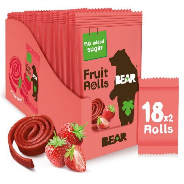 Rollsy owocowe - truskawka Bear 20g