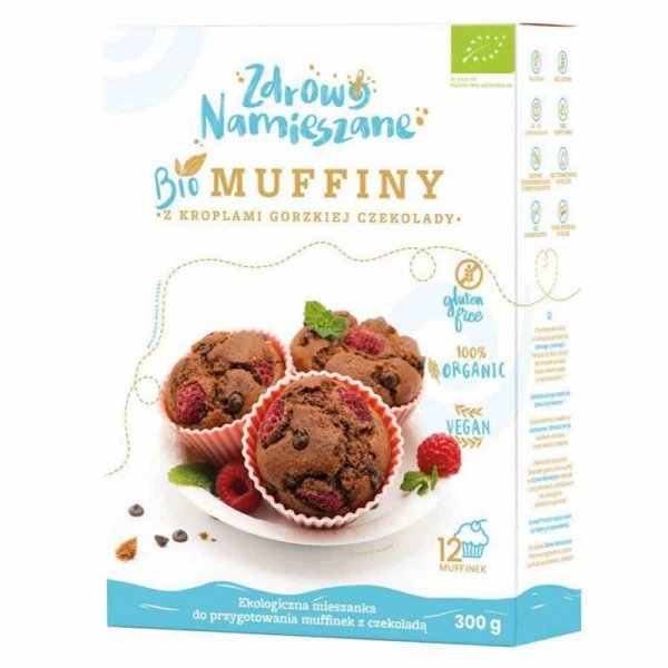 Muffiny z kroplami gorzkiej czekolady Zdrowo Namieszane BIO, 300g