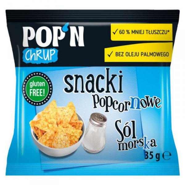 POP&#039;N Chrup snacki popcornowe z solą morską Sante 35g