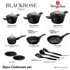 ZESTAW GARNKÓW GRANITOWYCH 15 elem. BERLINGER HAUS BH-8234 BLACK ROSE