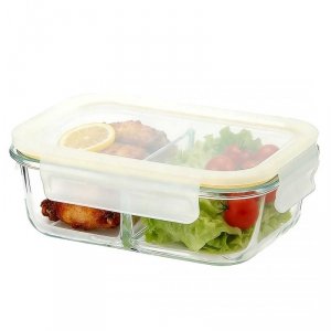 SZKLANY POJEMNIK 1000ml LUNCH BOX Z PRZEGRODĄ SZCZELNY 5623