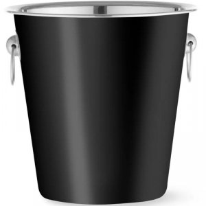 Wiadro do szampana lodu stalowe 3.3 l śr. 220 x 190 mm - czarne