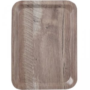 Taca do serwowania prostokątna antypoślizgowa 370x530 mm - ciemne drewno