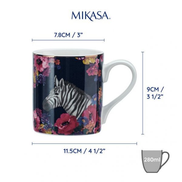 Mikasa Zebra Kubek Porcelanowy 280 ml
