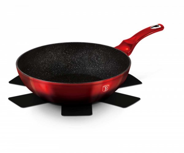 WOK GRANITOWY 28cm BERLINGER HAUS BURGUNDY BH-1625