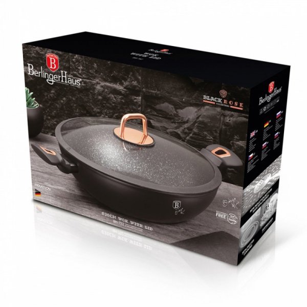 WOK GRANITOWY 30cm BERLINGER HAUS BH-7112 BLACK ROSE