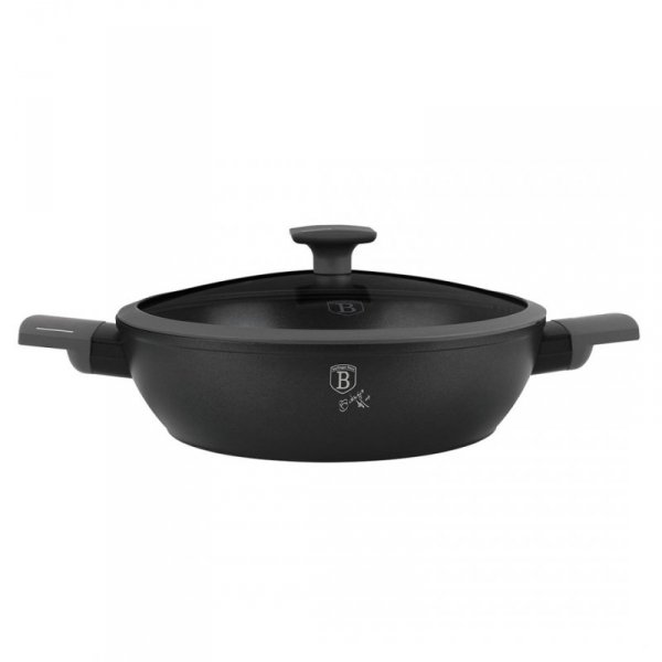 PŁASKI GARNEK TYTANOWY Z POKRYWĄ 30cm BERLINGER HAUS BH-8129 ANTRACIT