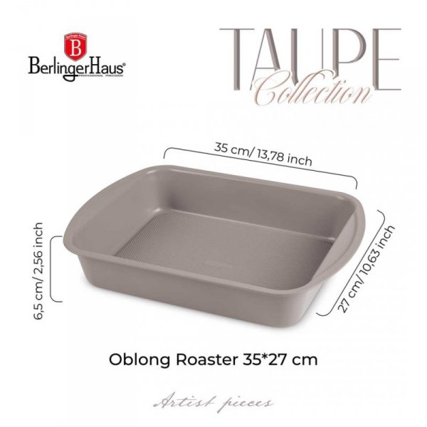 BRYTFANNA FORMA TYTANOWA 35x27cm BERLINGER HAUS BH-7913 TAUPE