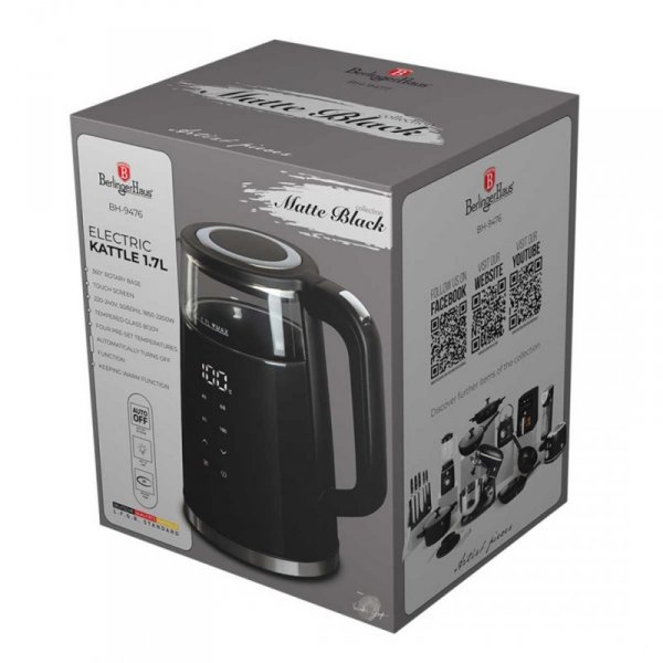 CZAJNIK ELEKTRYCZNY 1,7L BERLINGER HAUS BH-9476 MATTE BLACK