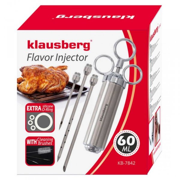 STALOWA NASTRZYKIWARKA 60ml DO PEKLOWANIA MIĘSA KLAUSBERG KB-7842
