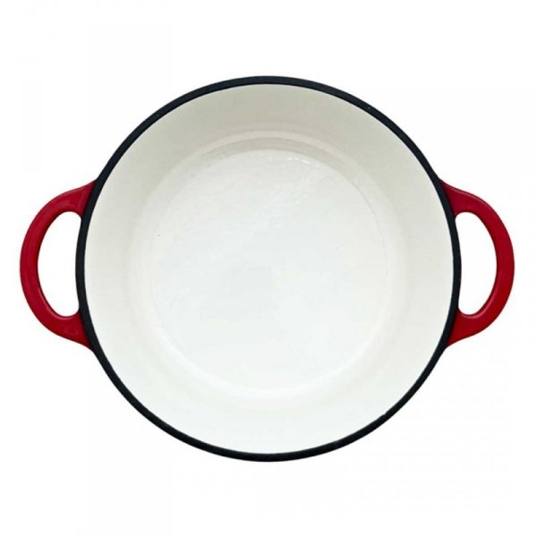 EMALIOWANY GARNEK ŻELIWNY 22cm 3L HAGE CZERWONY
