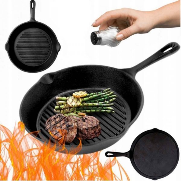 PATELNIA ŻELIWNA GRILLOWA HAGE 26cm INDUKCJA