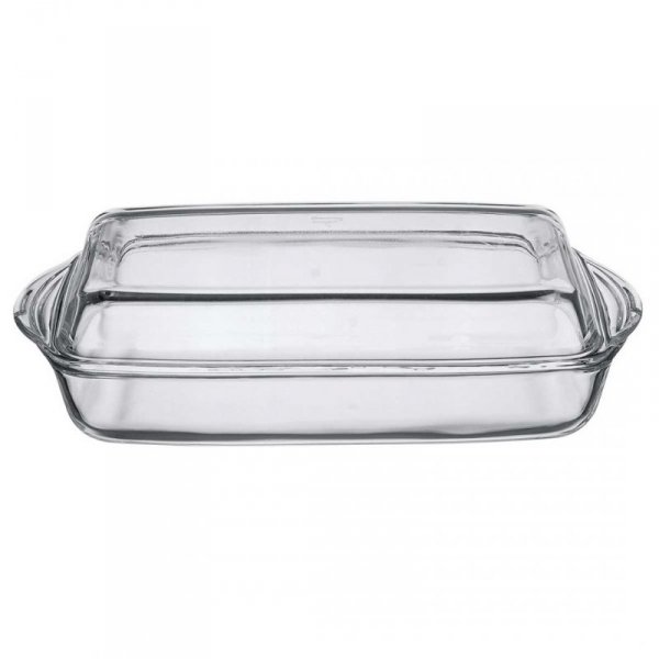 BRYTFANNA SZKLANA ŻAROODPORNA 4,1L Z POKRYWĄ NACZYNIE ŻAROODPORNE