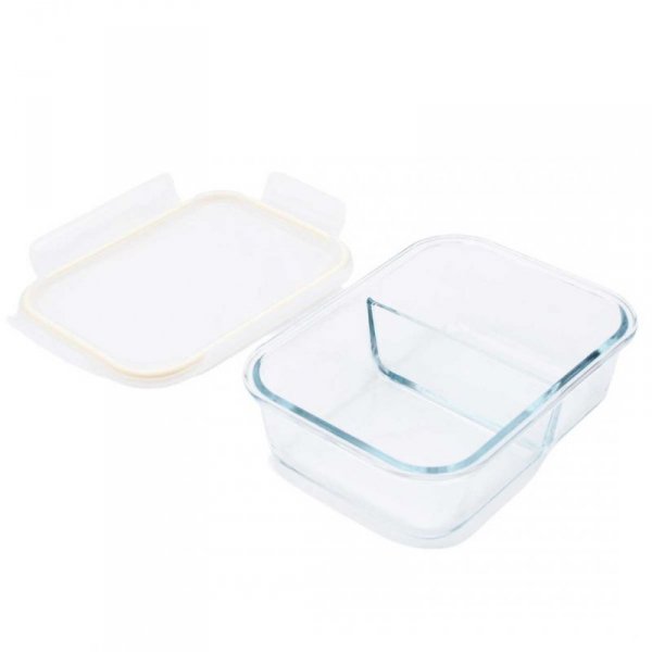 SZKLANY POJEMNIK 1300ml LUNCH BOX Z PRZEGRODĄ SZCZELNY 5624
