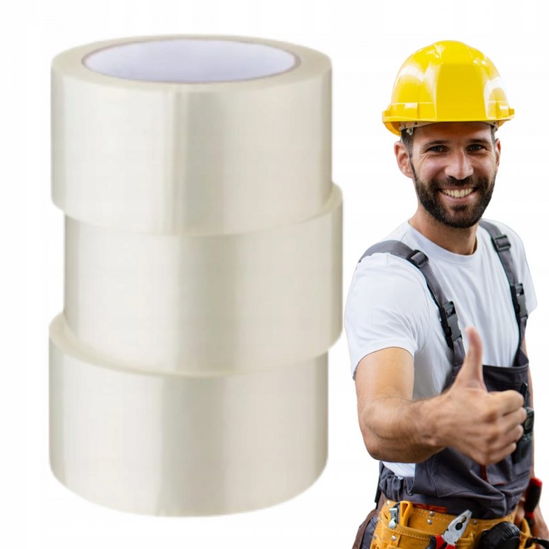 Taśma klejąca bezbarwna pakowa samoprzylepna TRANSPARENT 3PAK 66m x 50mm