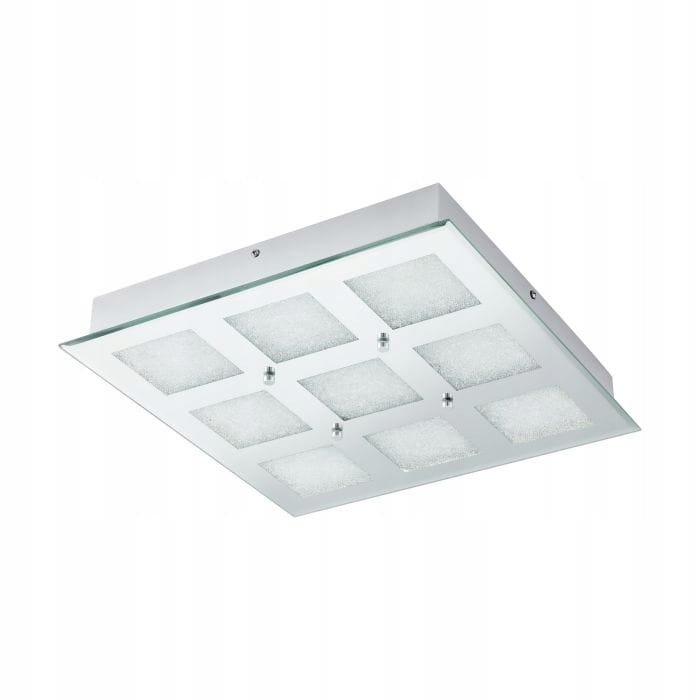Lampa LED z kryształkami SZKŁO Plafon NEUTRALNA BIEL chrom IP20 GLAMOUR