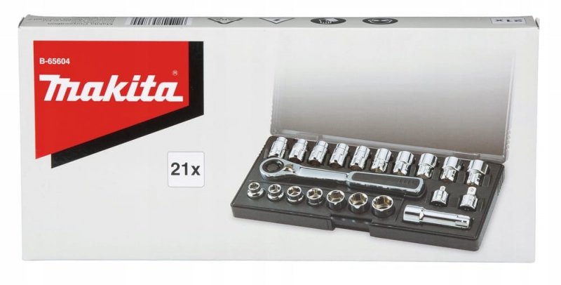 Zestaw nasadek przelotowych Makita 21 szt.1/4" i 3/8" Dla Efektywnej Pracy