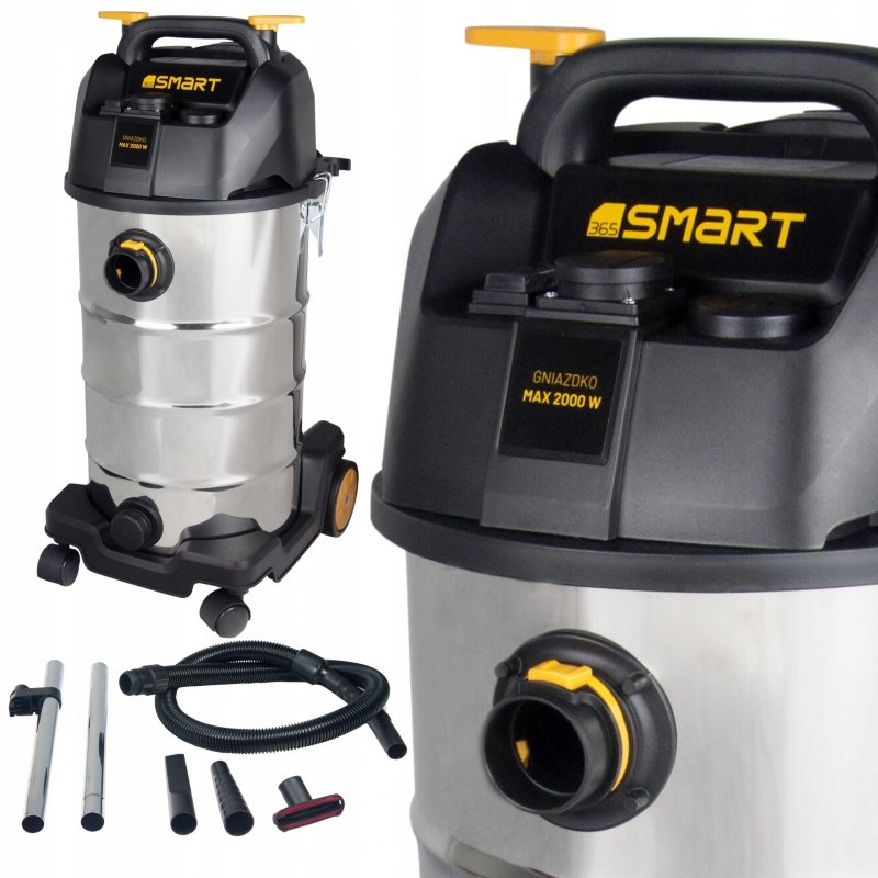Odkurzacz przemysłowy 40L 1200W na sucho i mokro gniazdo 2000W SMART365