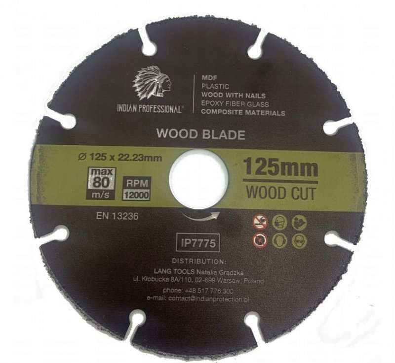 Tarcza do cięcia drewna mdf 125 x 22,23mm Wood Cut INDIAN PRO