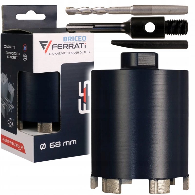 FERRATI Otwornica diamentowa do betonu 68mm M16/SDS do pracy na sucho