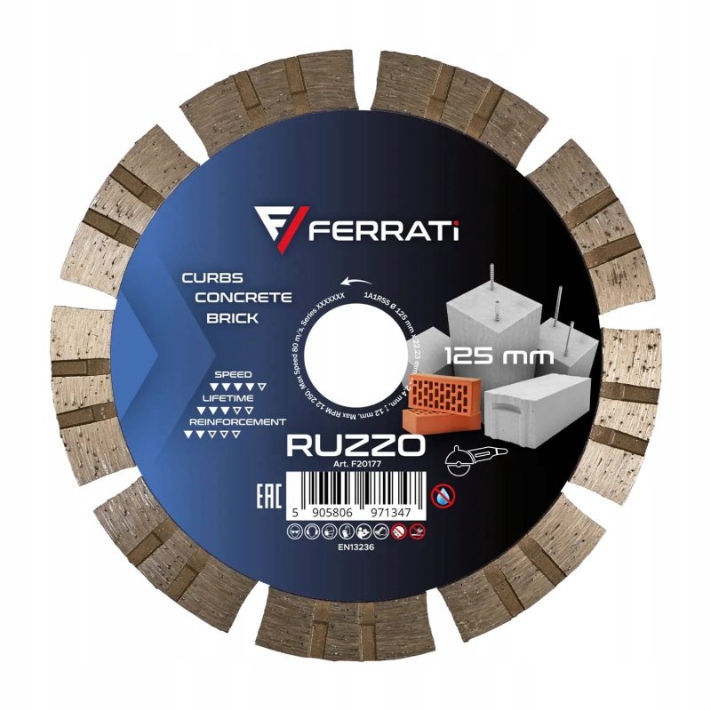 FERRATI RUZZO Tarcza Diamentowa 125mm do Betonu inne Materiały Budowlane