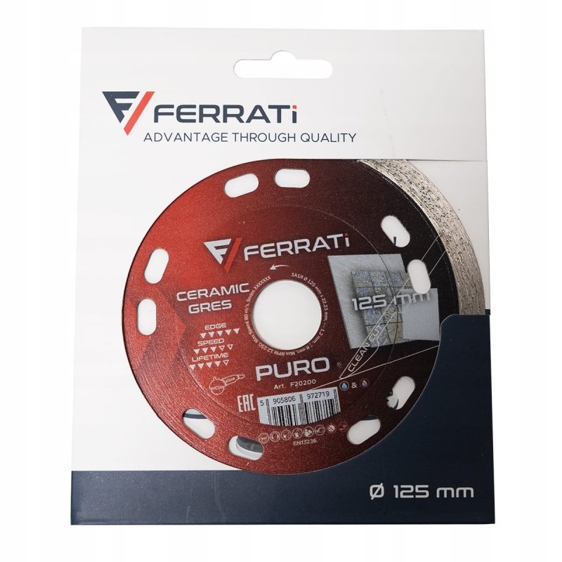 FERRATI PURO Tarcza diamentowa 125mm do gresu i ceramiki – Idealne Cięcie!