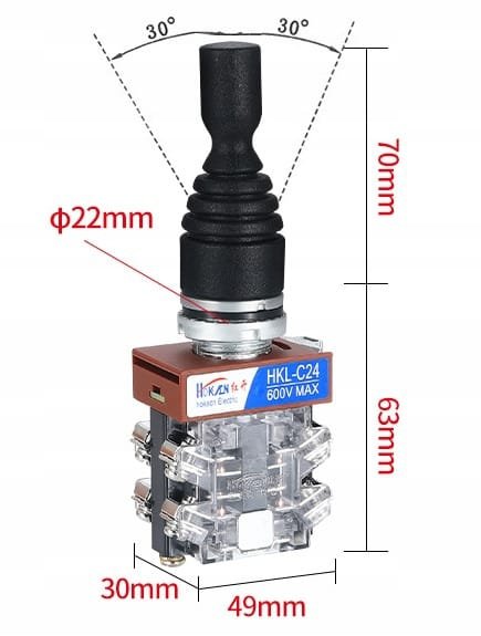 Manipulator Joystick elektryczny 4-POZYCJE FI-22mm MONOSTABILNY CHWILOWY