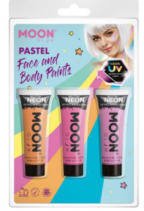 Zestaw farb do twarzy i ciała 3szt pastel UV new