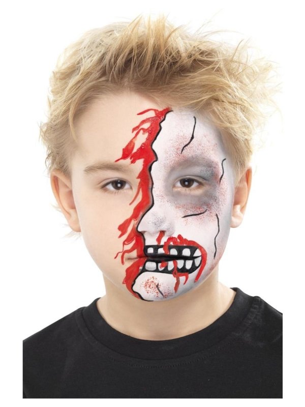 Zestaw farb do twarzy i ciała z przewodnikiem krok po kroku Halloween