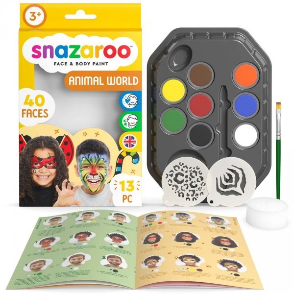 Zestaw farb do malowania twarzy SNAZAROO Animal World
