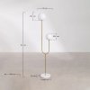 Lampa na podłogę Niama złota dwa szklane klosze