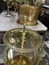 Patera dwa poziomy złota z metalu z kółkiem etażerka na ciasto - wesela, chrzciny, komunie - Candy Bar