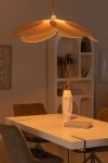 Lampa wisząca Omai z tkaniny na sznurze w kolorze orzechowym