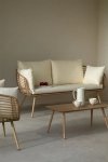 Zestaw ogrodowych mebli Belicia komplet na taras sofa, dwa fotele i stolik wiklinowy zestaw ogrodowy