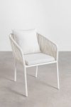 krzesło ogrodowe Arhiza Classic z podłokietnikami SKLUM – aluminium i pleciona lina, elegancki styl na taras i do ogrodu – Bellissima Casa