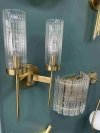 Kinkiet podwójny Gustaw lampa na ścianę do sypialni salou przedpokoju złota