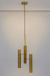 Lampa wisząca 3 Cylindry złota - mosiądz, aluminium