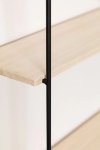Półka ścienna Arison z drewna paulownia i stalowej konstrukcji, industrialny design
