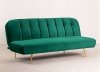 Rozkładana sofa 3 osobowa z aksamitu zieleń dżungli złote nogi