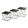 Komplet 3 stolików Timantti Silver Black