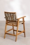 Wysokie akacjowe krzesło do wyspy kuchennej hoker taboret kolor pszeniczny