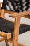 Wysokie akacjowe krzesło do wyspy kuchennej hoker taboret czarny