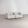 Dwuczęściowa sofa do salonu z modułów Fogiel kolor szary