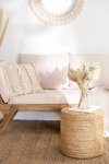 Stolik pomocniczy jutowy pufa boho w kolorze naturalnym do salonu