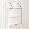Półka ścienna Arison z drewna paulownia i stalowej konstrukcji, industrialny design