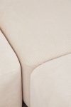 narożna sofa modułowa Fogler z lewym szezlongiem i pufą – beżowy sztruks, nowoczesny styl, 4 miejsca – Bellissima Casa