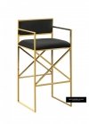 Hoker Silva stołek krzesło barowe ze złotą podstawą i czarnym siedziskiem