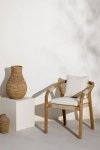 Krzesło ogrodowe Doha białe z drewna akacjowego